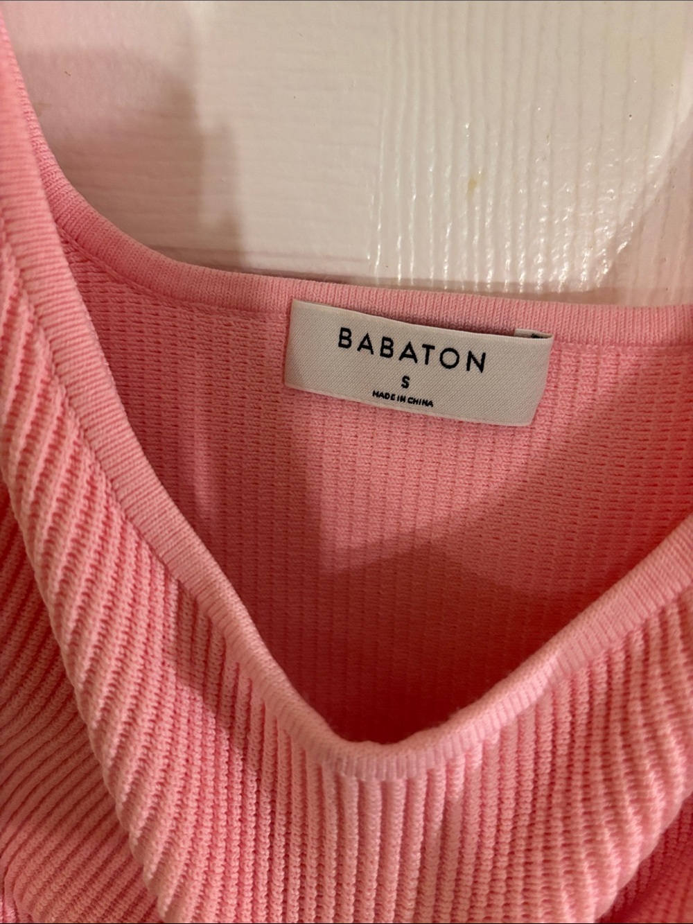 Babaton Pink Ribbed Square-Neck Tank - Picture 2 of 5